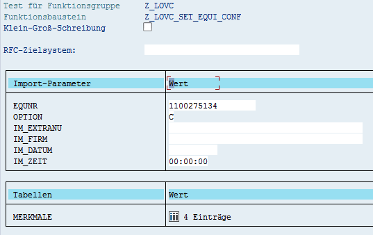 SE37 Import Parameters