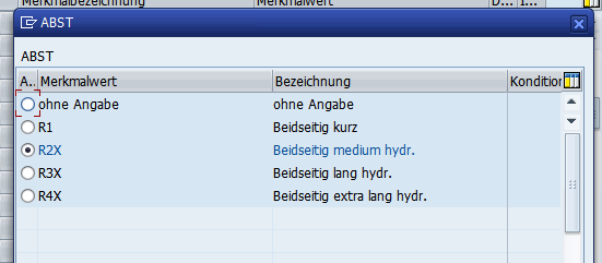 SAP ABST Werteliste